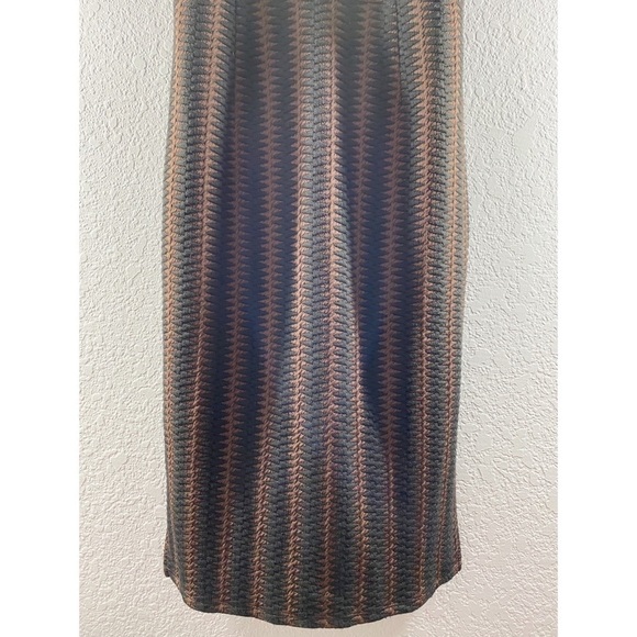 Anthropologie Maeve Meridian Midi Striped Quilted Brown Black Dress NWT - Picture 8 of 14